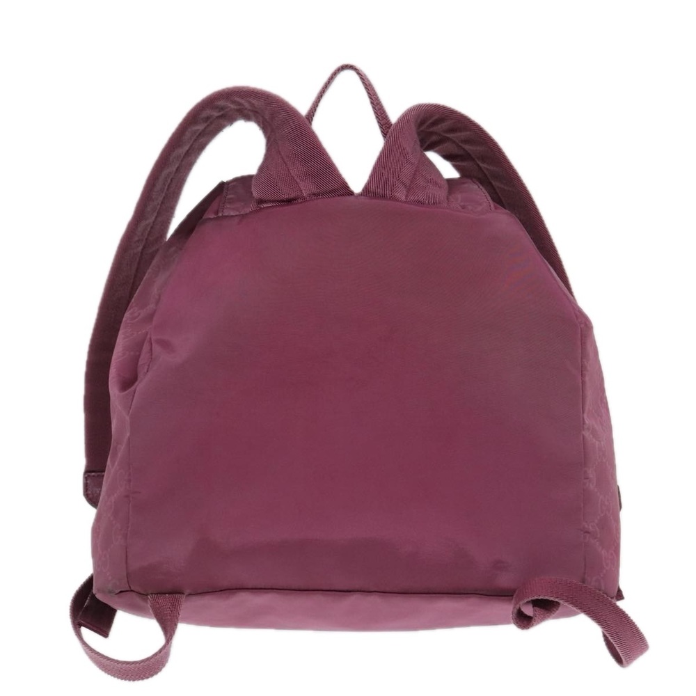 GUCCI GG Canvas Backpack Nylon Purple Silver 406361 Auth 86158 - Picture 2 of 16